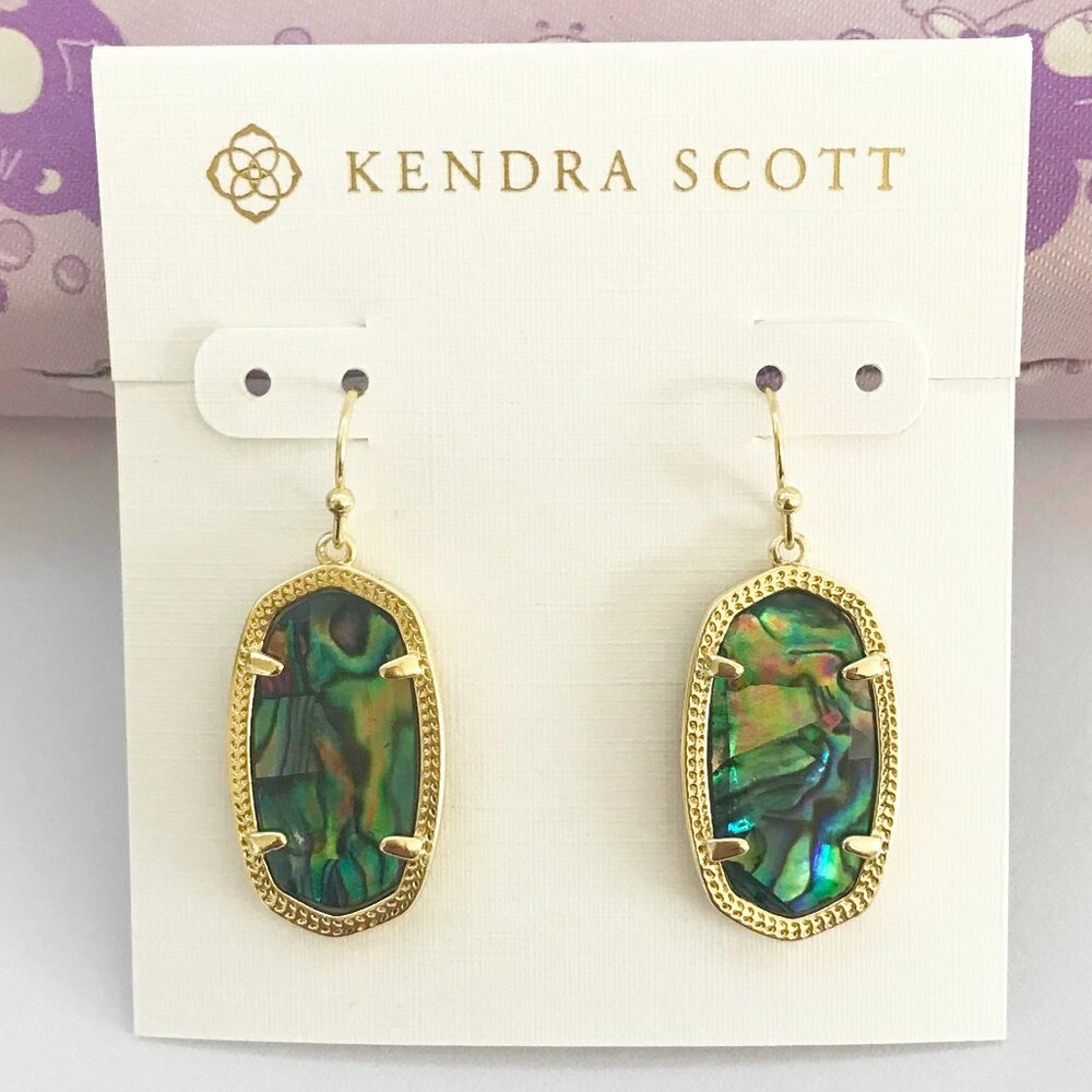 Kendra Scott Danielle Gold Tone Abalone Shell Hook Earrings
